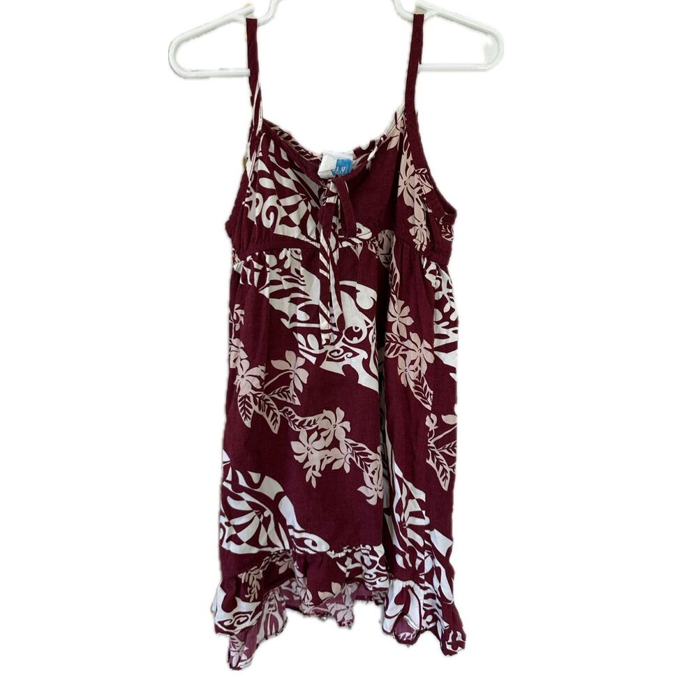 Kala Hawaii Little Girl's Hawaiian Tropical Spaghetti Strap Front Tie Dress 5